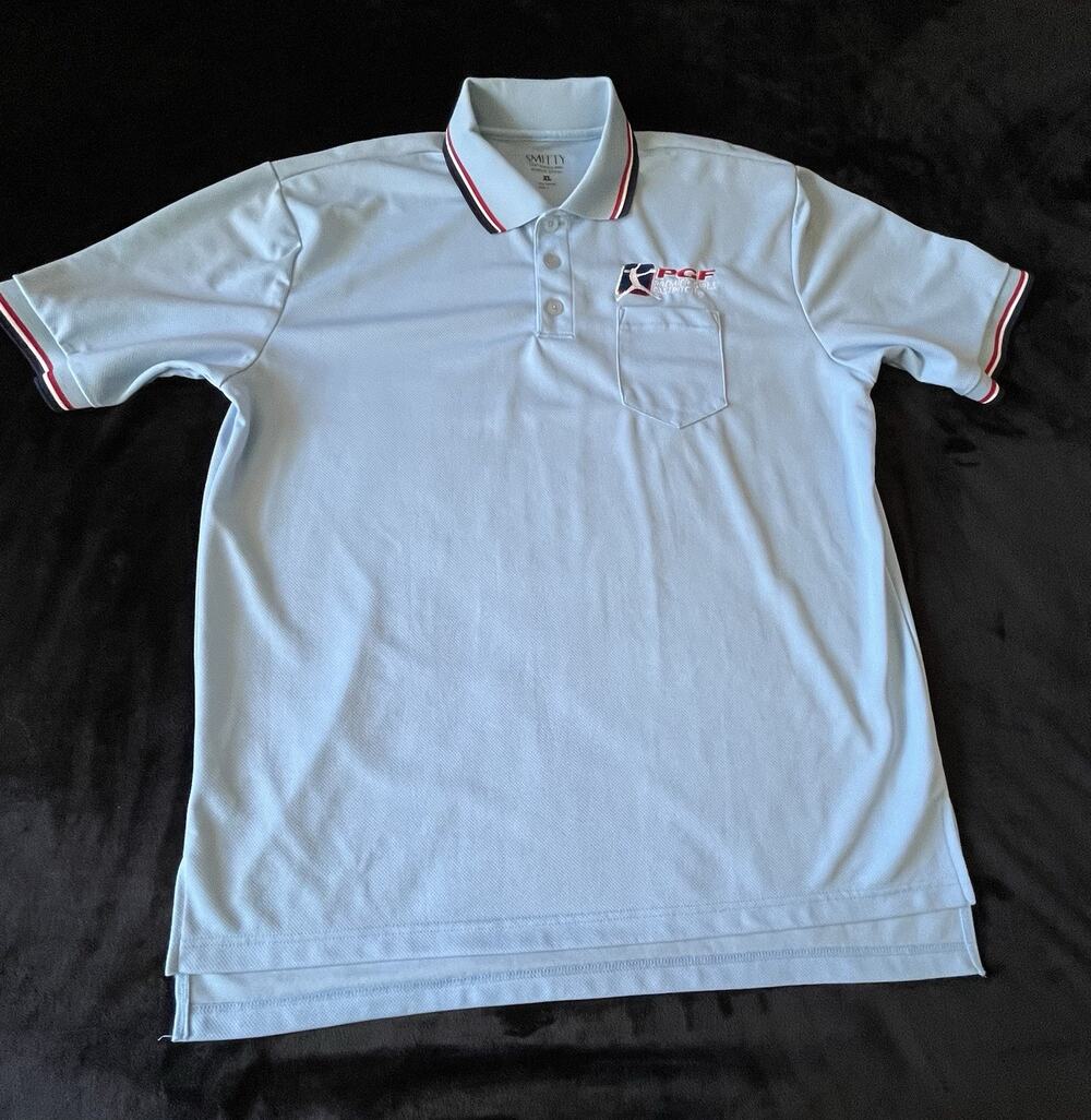 Smitty XL PCF Premier Girls Fastpitch Umpire Polo Shirt Blue Performance Mesh